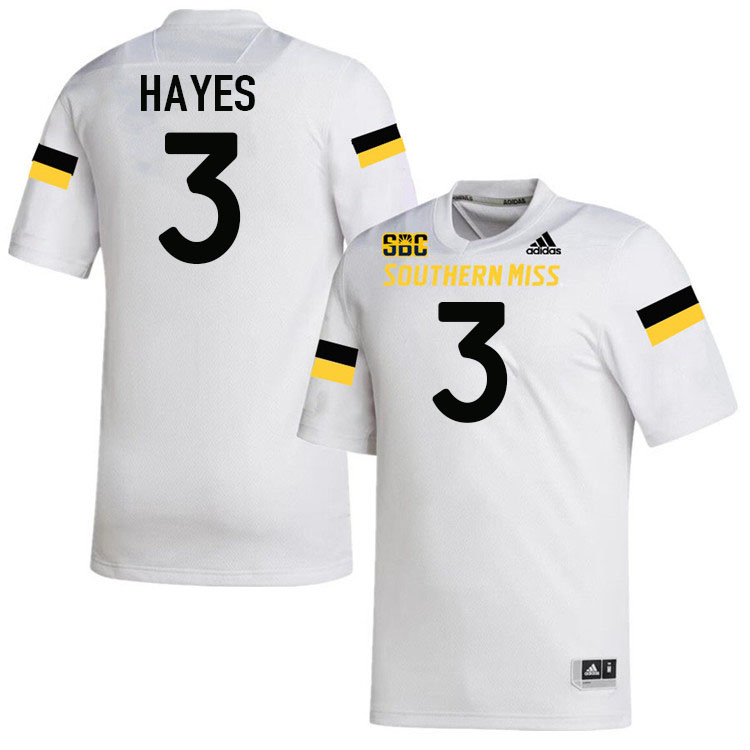 Southern Miss Golden Eagles #3 Jermane Hayes Jersey Football Uniforms-White